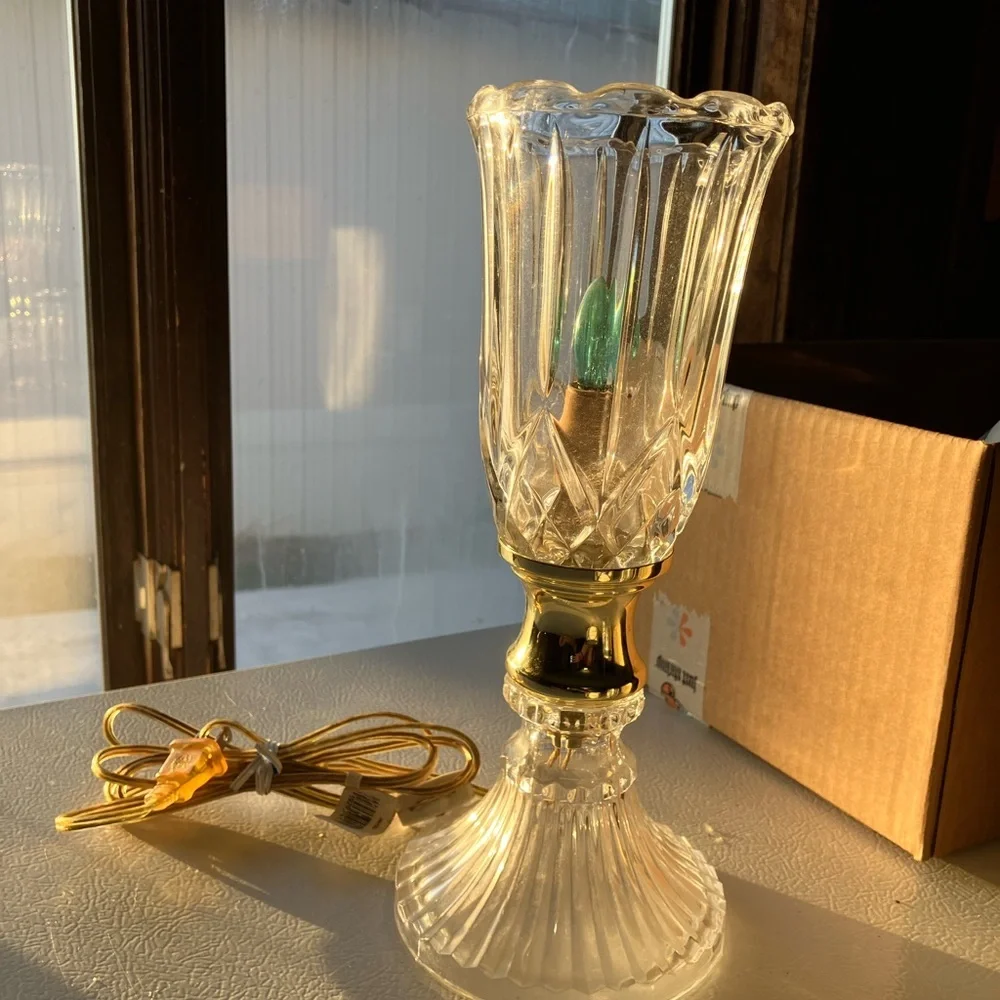 Vintage Crystal Cut Table Lamp 1950-1960s